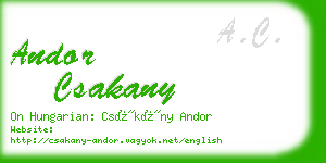 andor csakany business card